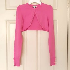 The Children's Place Girl's Half length openfront cardigan with bow Cuffs.